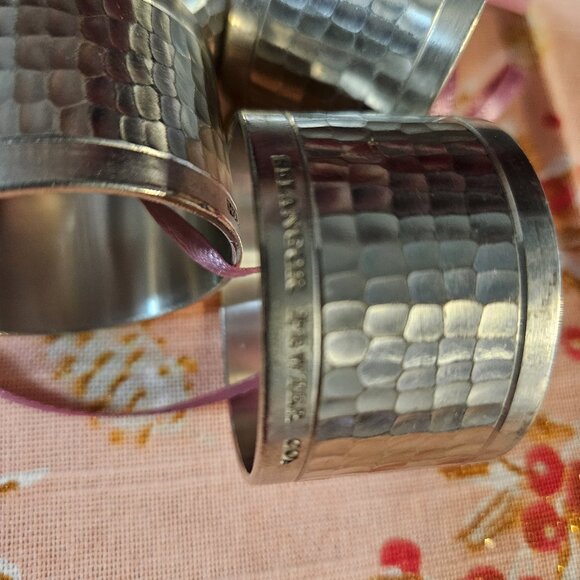 Very Vintage 70s-80s Selangor Pewter Co. Napkin Rings Set of 4 - Picture 6 of 11